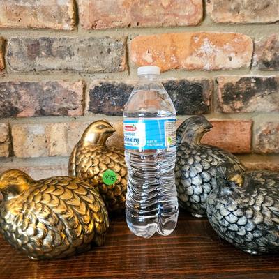 Four Quail Figurines