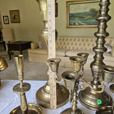 Group of Brass Candlesticks