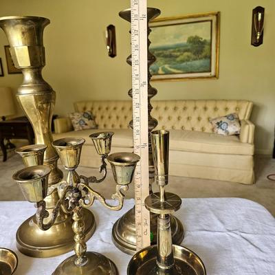 Group of Brass Candlesticks