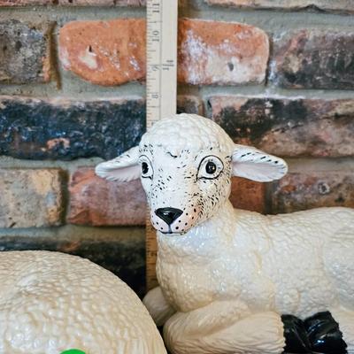 Three Ceramic Lambs