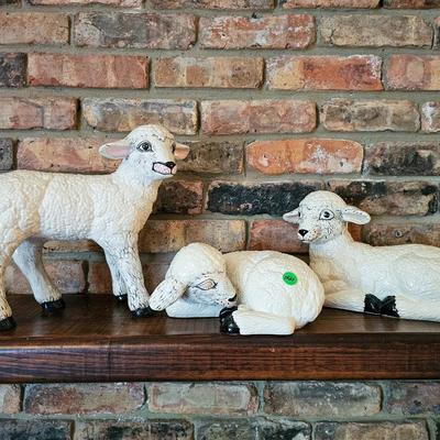 Three Ceramic Lambs