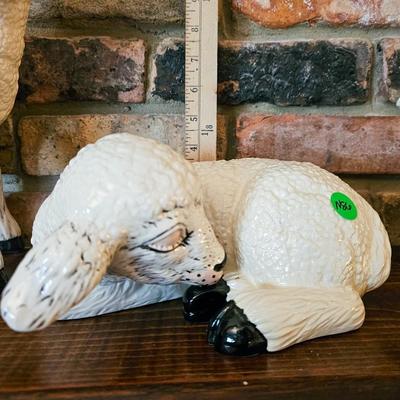 Three Ceramic Lambs