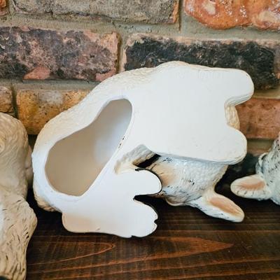 Three Ceramic Lambs