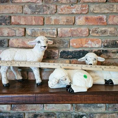 Three Ceramic Lambs