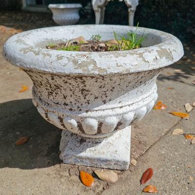 Pair of Concrete Garden Urns