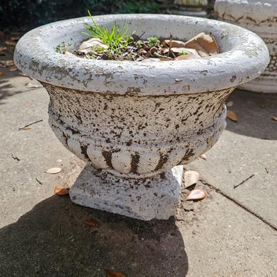 Pair of Concrete Garden Urns