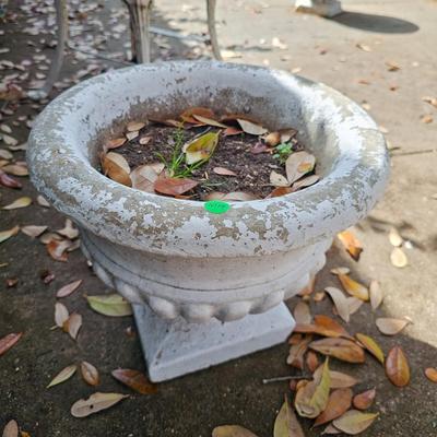Pair of Concrete Garden Urns