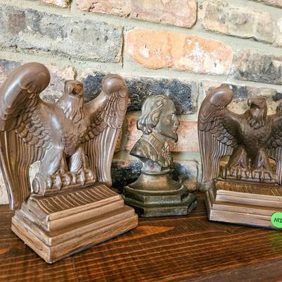 Eagle Bookends and One Shakespeare