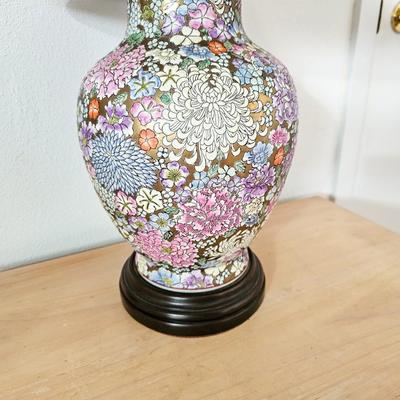 Asian Lamp with Floral Motif