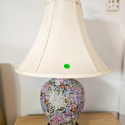 Asian Lamp with Floral Motif
