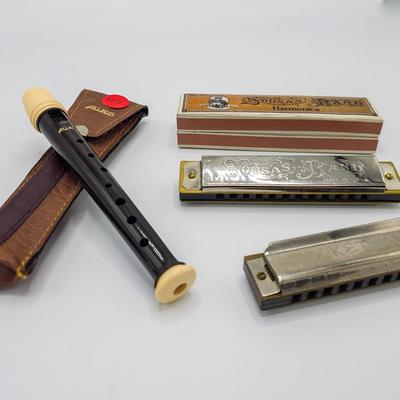 Vintage Recorder and Harmonicas