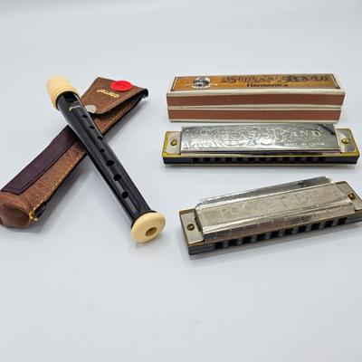 Vintage Recorder and Harmonicas