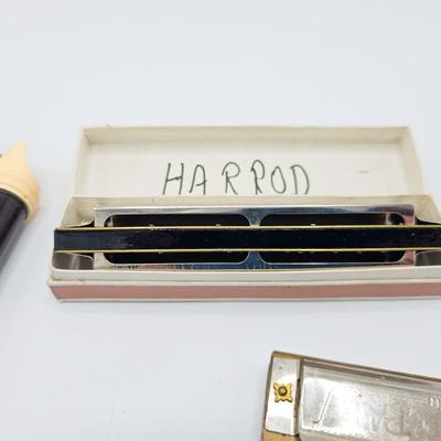 Vintage Recorder and Harmonicas