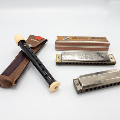 Vintage Recorder and Harmonicas
