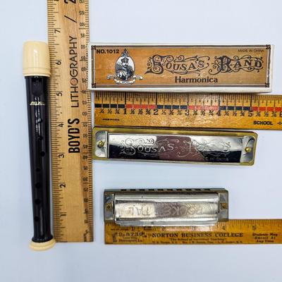 Vintage Recorder and Harmonicas
