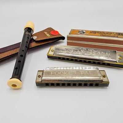 Vintage Recorder and Harmonicas