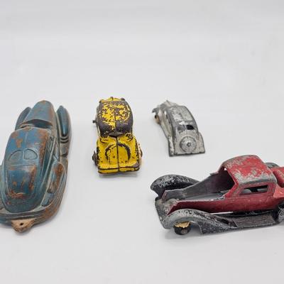 Four Antique Diecast Cars