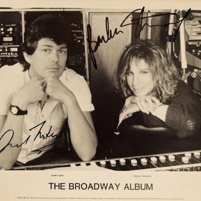 Barbra Streisand and David Foster signed promo photo 