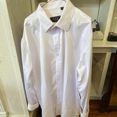 VINTAGE CLOTHING! Men's White Button Down Shirt: Lot Fourteen