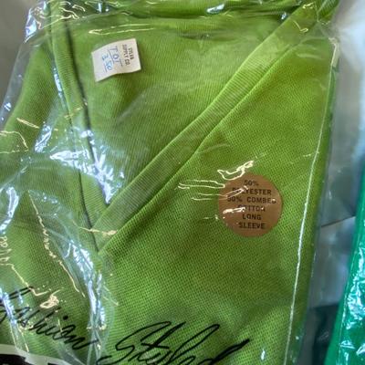 VINTAGE CLOTHING! Set of Two Green Shirts NEW IN BAG: Lot Seventeen