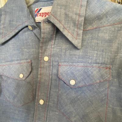 VINTAGE CLOTHING! Blue Kid's Button-Down Shirt: Lot Twenty Two