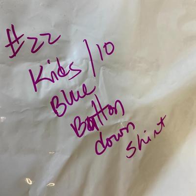 VINTAGE CLOTHING! Blue Kid's Button-Down Shirt: Lot Twenty Two