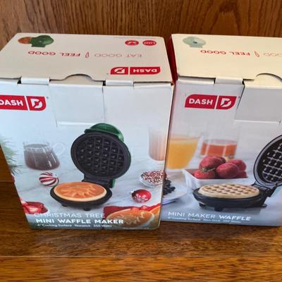 2 new in box mini waffle makers