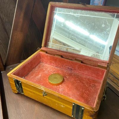 Small Wooden Jewelry Box (interior Lining damage
