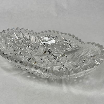 American Brilliant Cut Glass Oval Dish Nuts Candy Olives