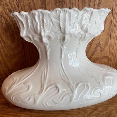 Wide white decorative vase