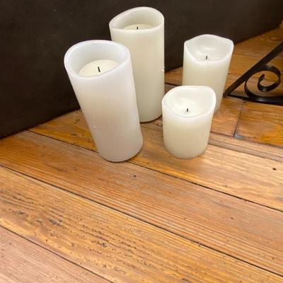 Farmhouse Mercantile Display Shelves and Battery Operated Candles Lot