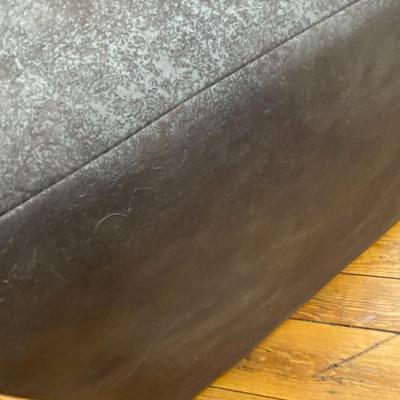 Large Charcoal Suede Ottoman