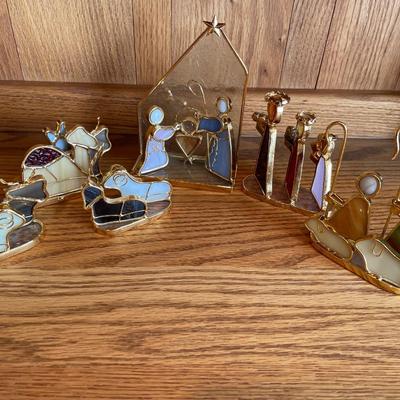 Stained glass nativity set