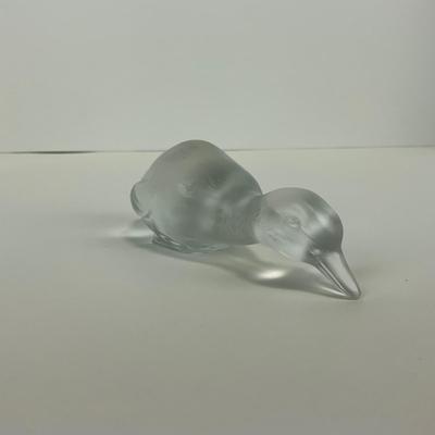 -3- BACCARAT | France Frosted Crystal Duck Figure | Marked