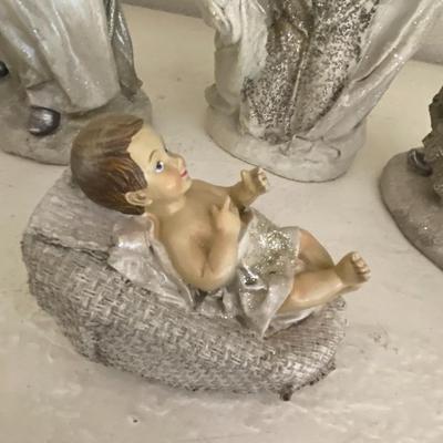 White and Silver Nativity Set