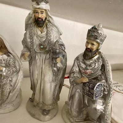 White and Silver Nativity Set