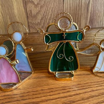 4 angel stained glass decor