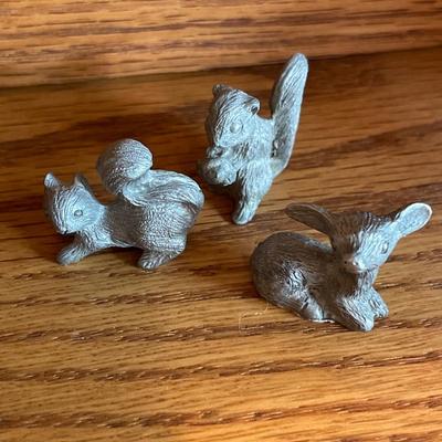 Miniature animal pewter items