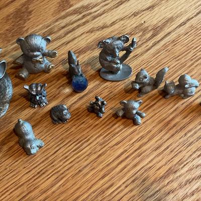 Miniature animal pewter items