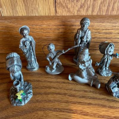 Small pewter people decor