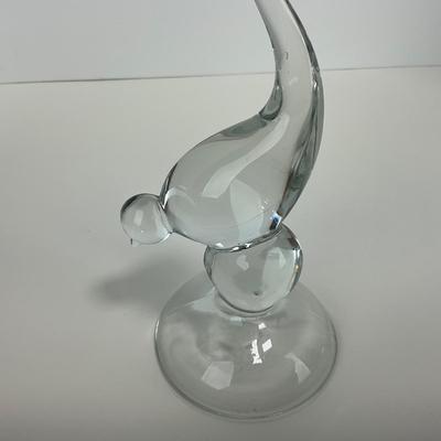 -6- VIKING | Mid Century Clear Glass Long Tail Bird