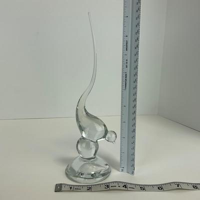 -6- VIKING | Mid Century Clear Glass Long Tail Bird