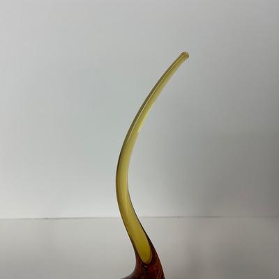 -7- VIKING | Mid Century Amber Long Tail Bird | Candy Dish