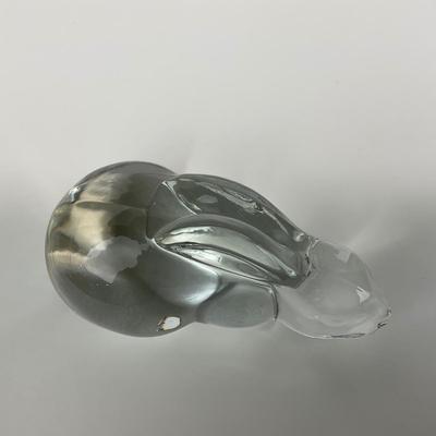 -10- CRYSTAL | Heavy Clear Glass Rabbit Figure