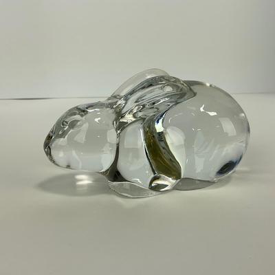 -10- CRYSTAL | Heavy Clear Glass Rabbit Figure