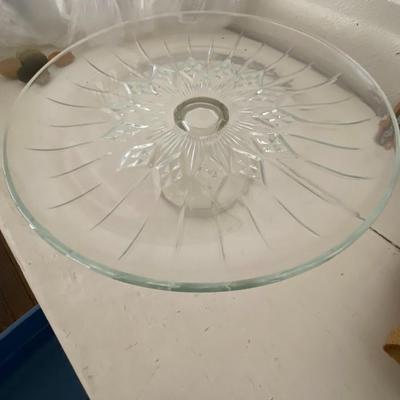 Farmhouse Mercantile Egg Dish and Cake Plate Lot