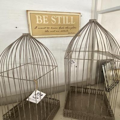 Farmhouse Mercantile Birdcages and Sign Lot