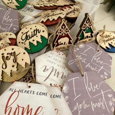 Farmhouse Mercantile Large Lot of assorted Christmas Ornaments