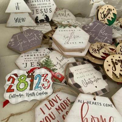 Farmhouse Mercantile Large Lot of assorted Christmas Ornaments