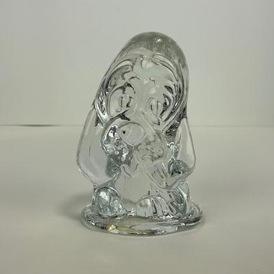 -18- VIKING | Mid Century Clear Glass Hound Dog | With Sticker